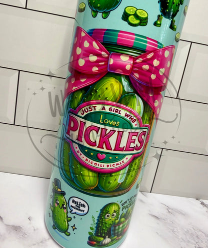 Just a Girl Who Loves Pickles Tumbler Wacky Vinyl Whatnots, LLC