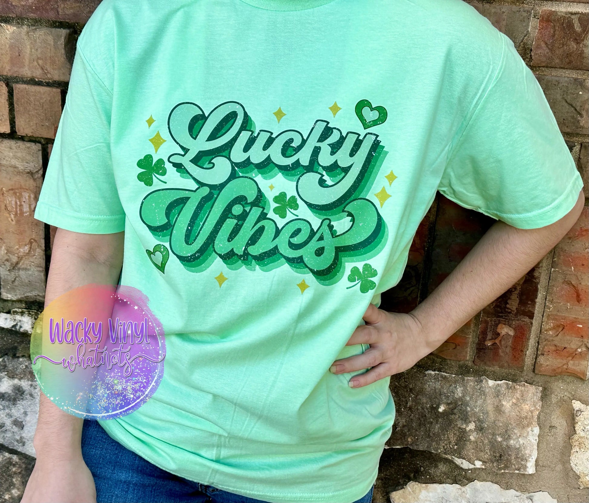Lucky Vibes Tee Wacky Vinyl Whatnots, LLC