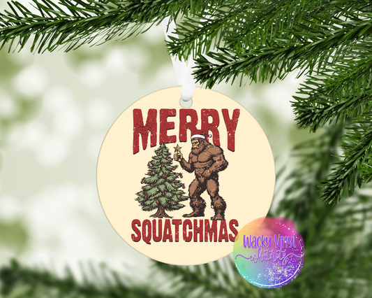 Merry Squatchmas Ornament Wacky Vinyl Whatnots, LLC