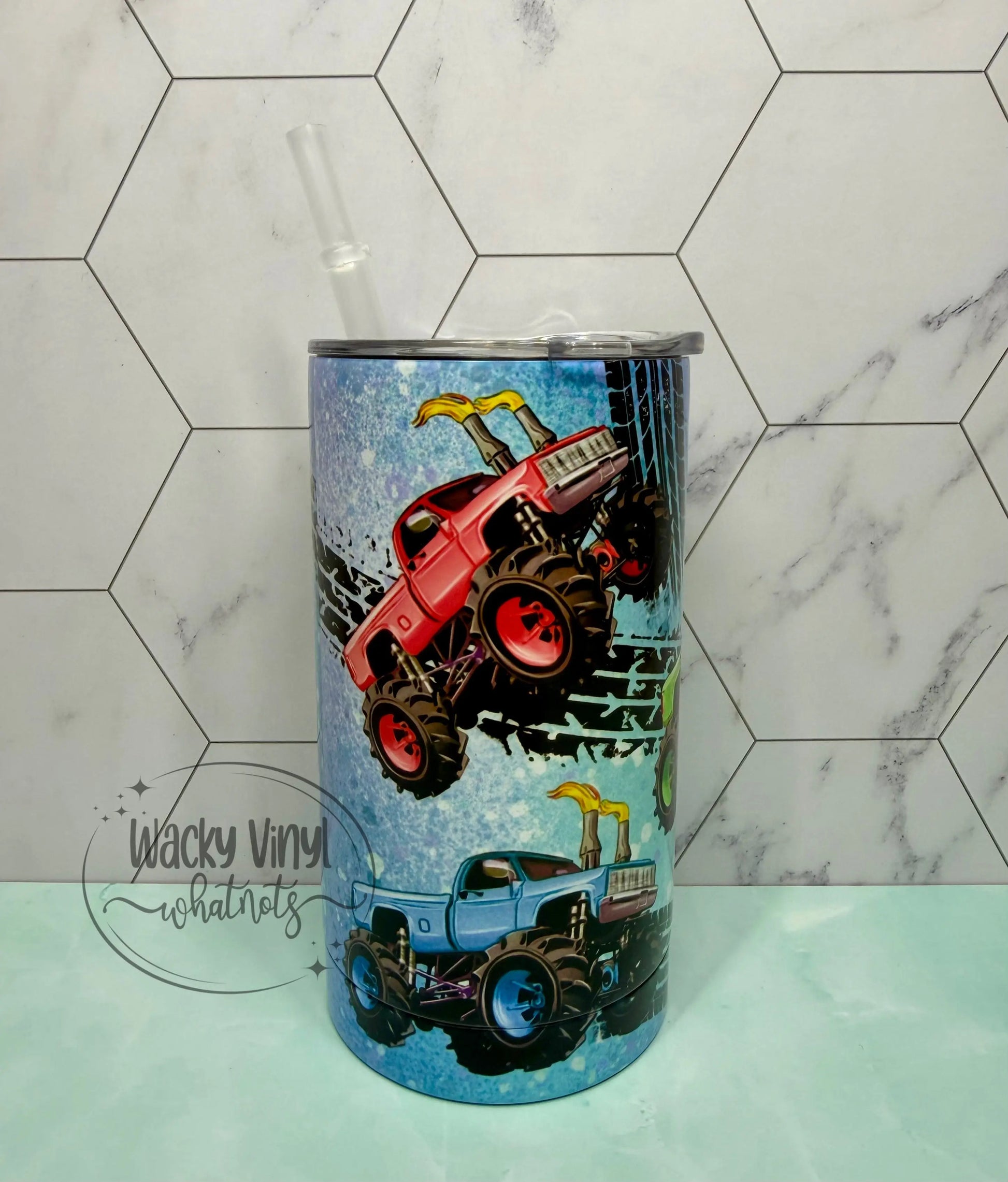 Monster Truck Sippy Duo Tumbler Wacky Vinyl Whatnots, LLC
