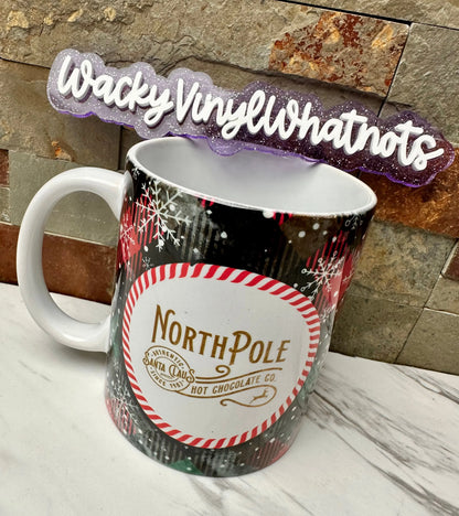 North Pole Plaid 11 oz Mug Wacky Vinyl Whatnots, LLC