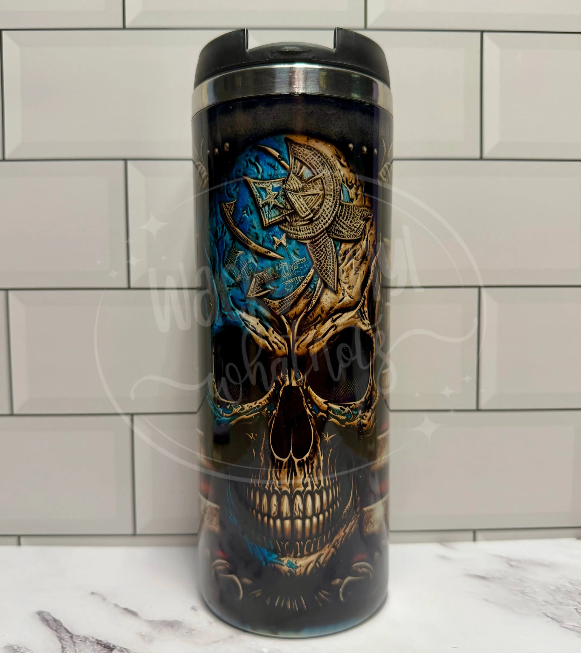 Patriotic Skull Tumbler Wacky Vinyl Whatnots, LLC