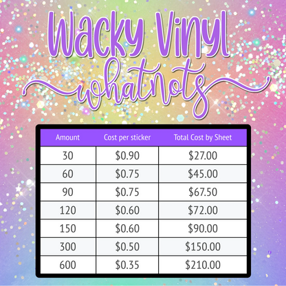 Sticker Sheet for Candy's Porch Wacky Vinyl Whatnots, LLC