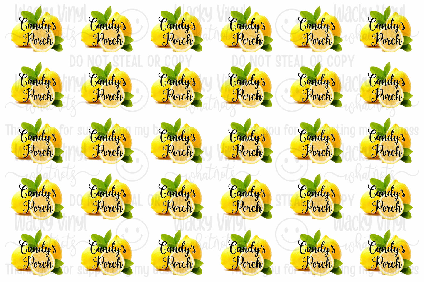 Sticker Sheet for Candy's Porch Wacky Vinyl Whatnots, LLC