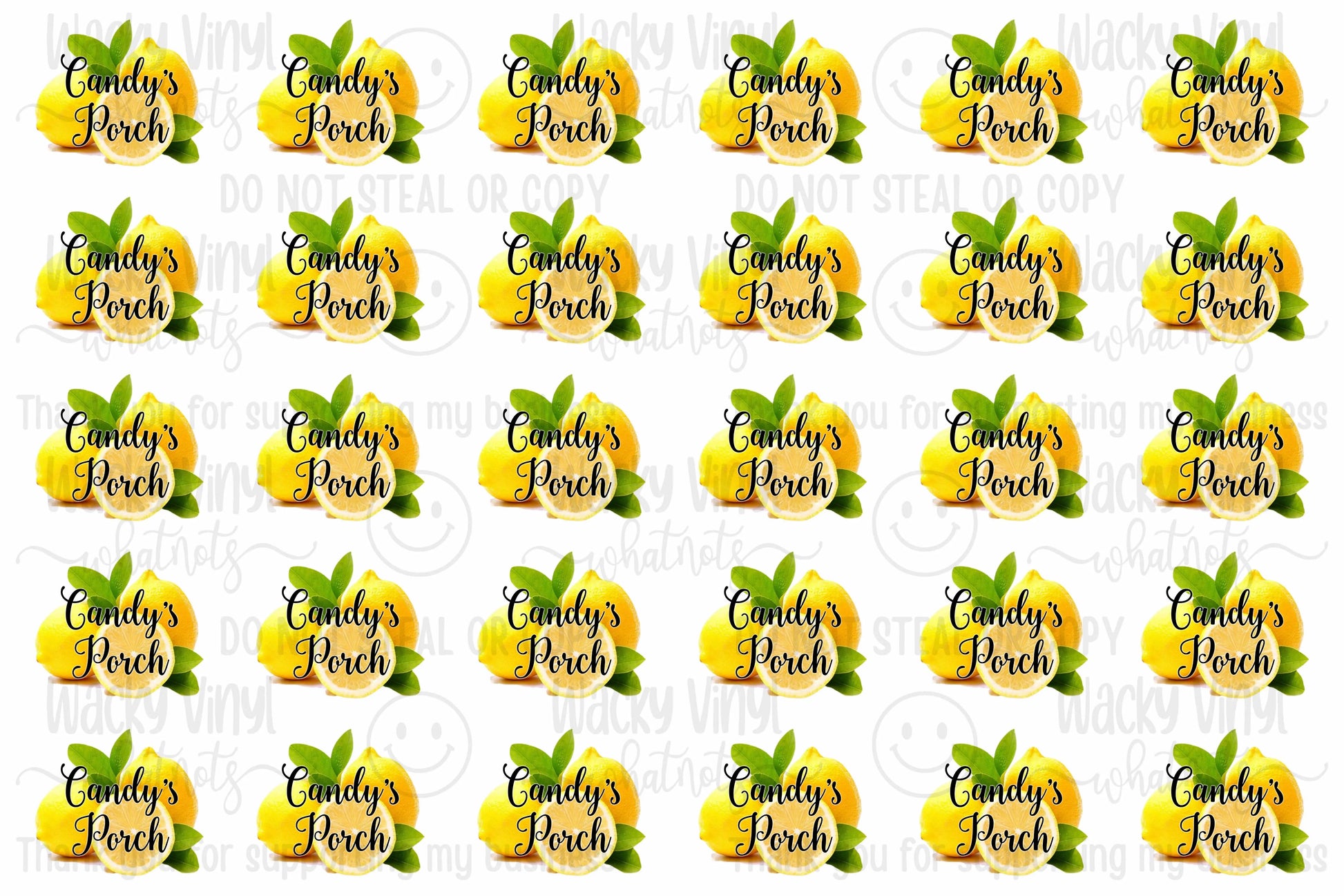Sticker Sheet for Candy's Porch Wacky Vinyl Whatnots, LLC
