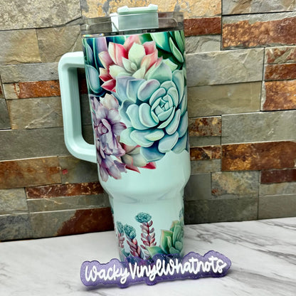 Succulent Tumbler Wacky Vinyl Whatnots, LLC