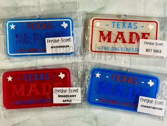 Texas Plate Freshie Wacky Vinyl Whatnots, LLC