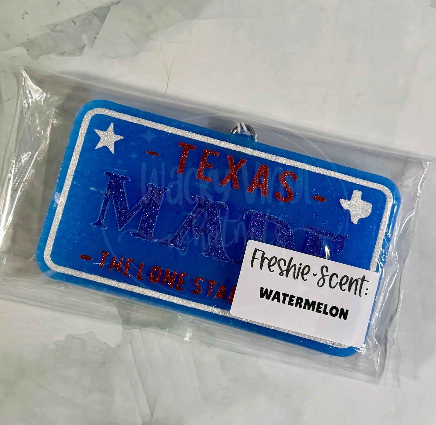 Texas Plate Freshie Wacky Vinyl Whatnots, LLC