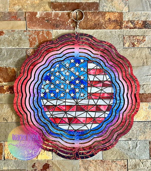 US Flag Wind Spinner Wacky Vinyl Whatnots, LLC