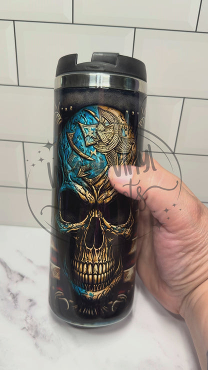 Patriotic Skull Tumbler