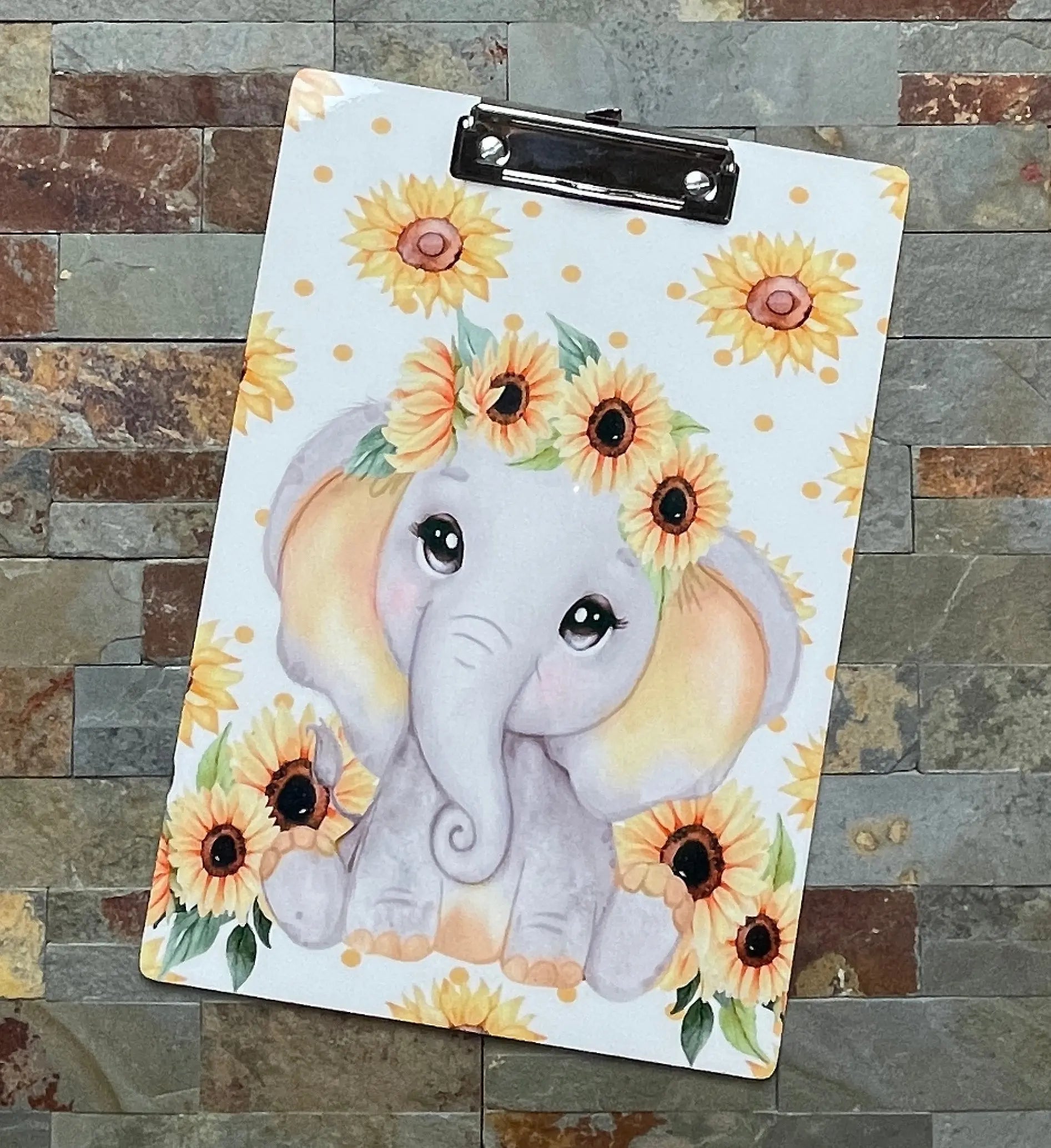 Baby Elephant Clipboard Wacky Vinyl Whatnots, LLC