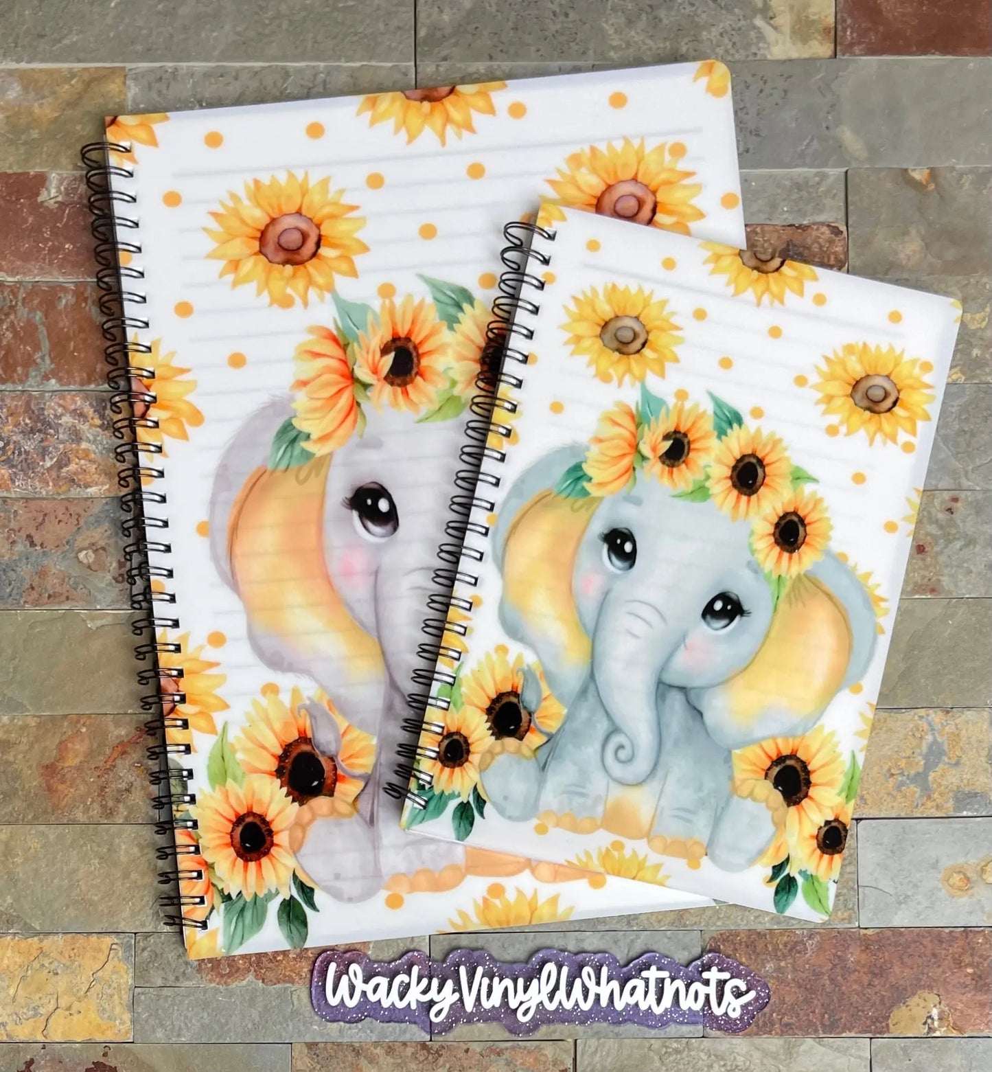 Baby Elephant Notebook Wacky Vinyl Whatnots, LLC