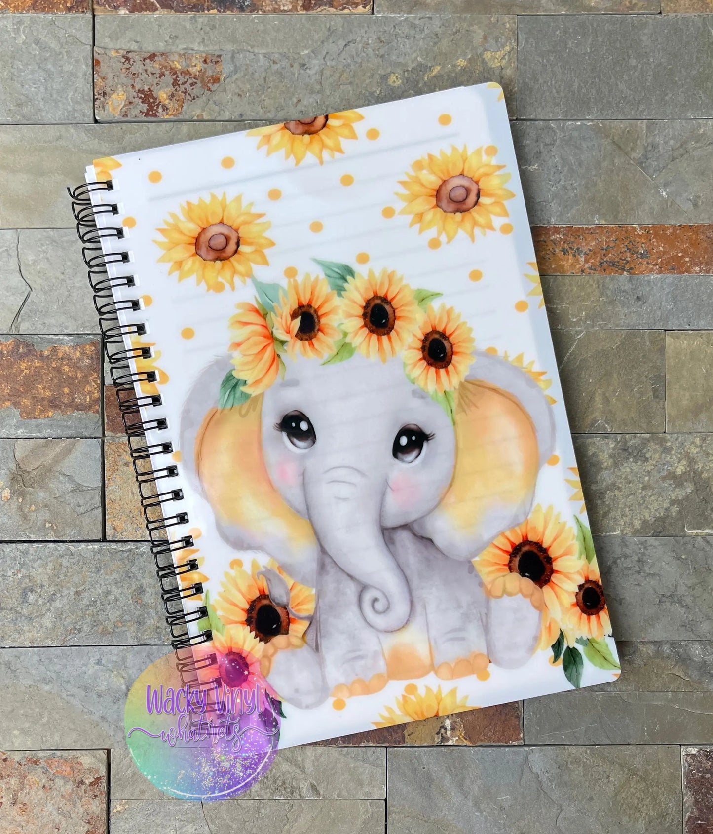 Baby Elephant Notebook Wacky Vinyl Whatnots, LLC