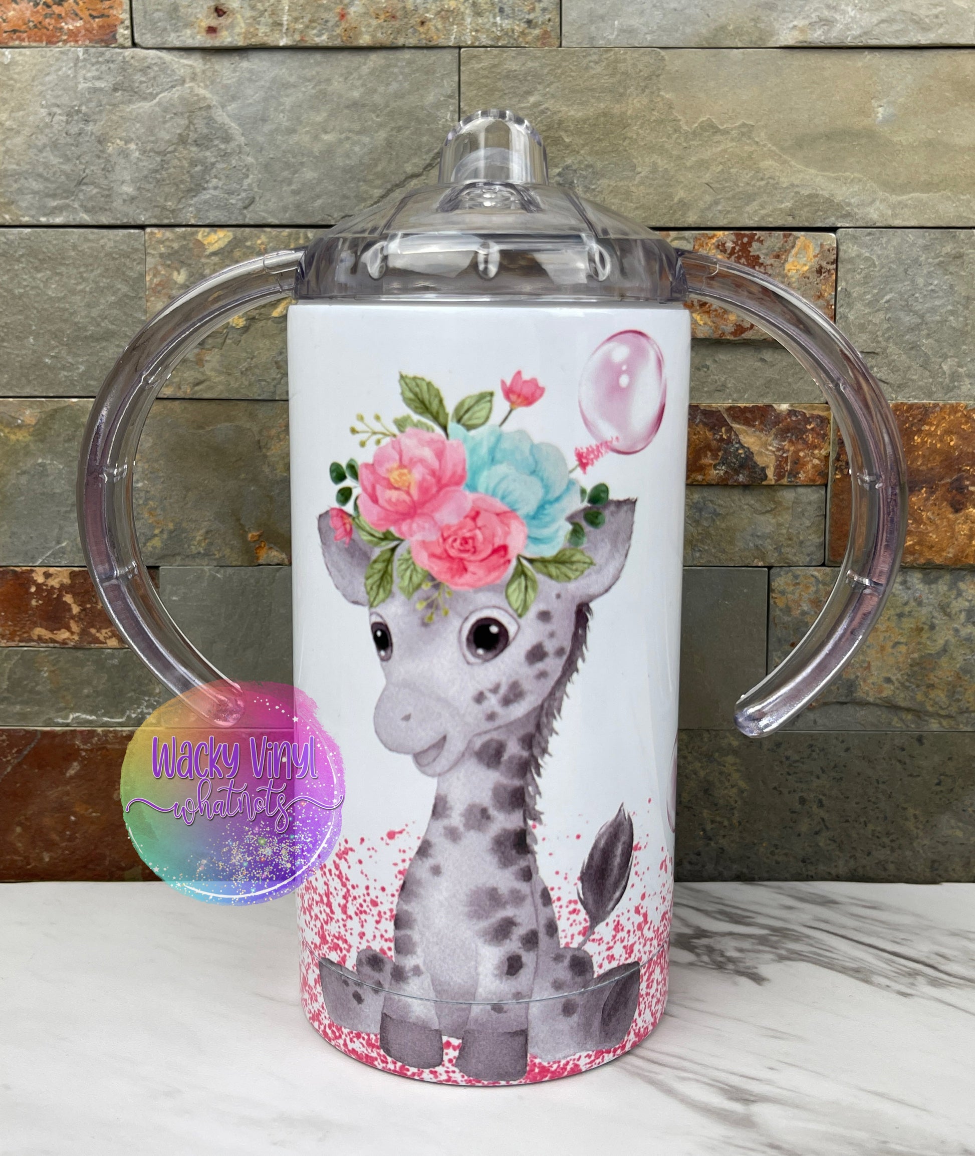 Giraffe Tumbler with Lid and Straw - Unique Giraffe Gifts for Women