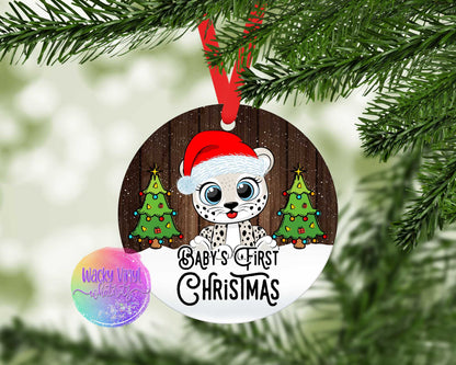 Baby's 1st Christmas Animals Ornament Wacky Vinyl Whatnots, LLC