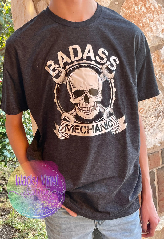 Badass Mechanic Skull Tee