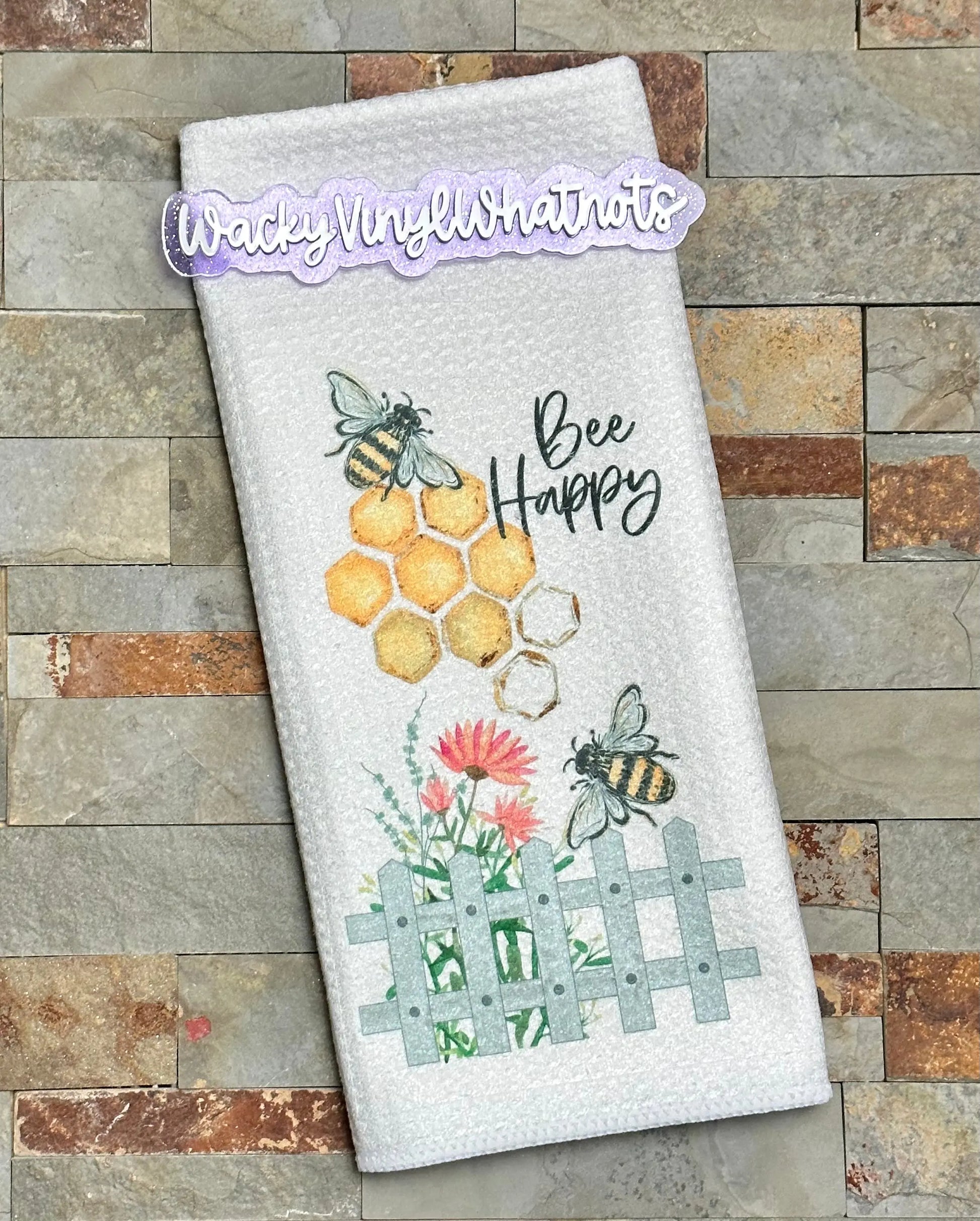 Bee Dish Towels Wacky Vinyl Whatnots, LLC