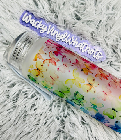 Butterfly Glass Bottle Wacky Vinyl Whatnots, LLC