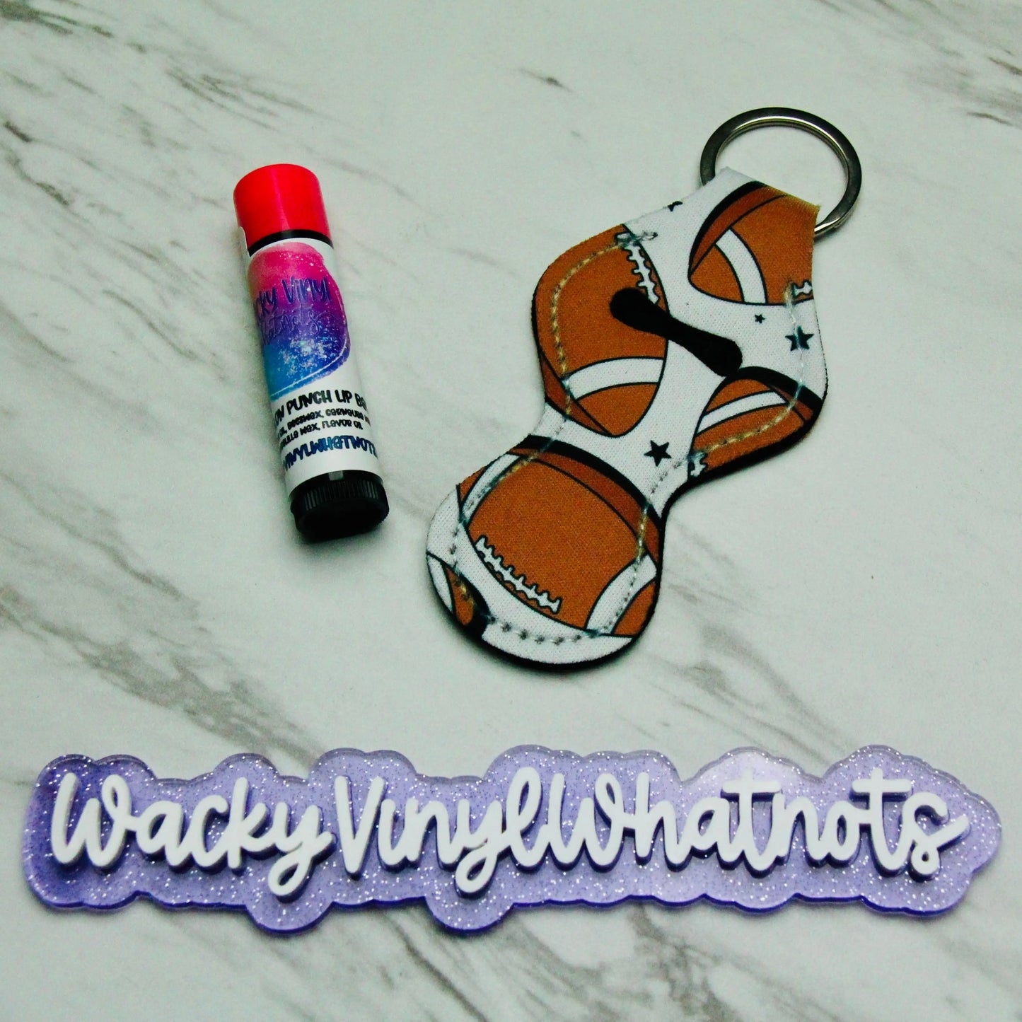 Chapstick Holder Keychain Wacky Vinyl Whatnots, LLC