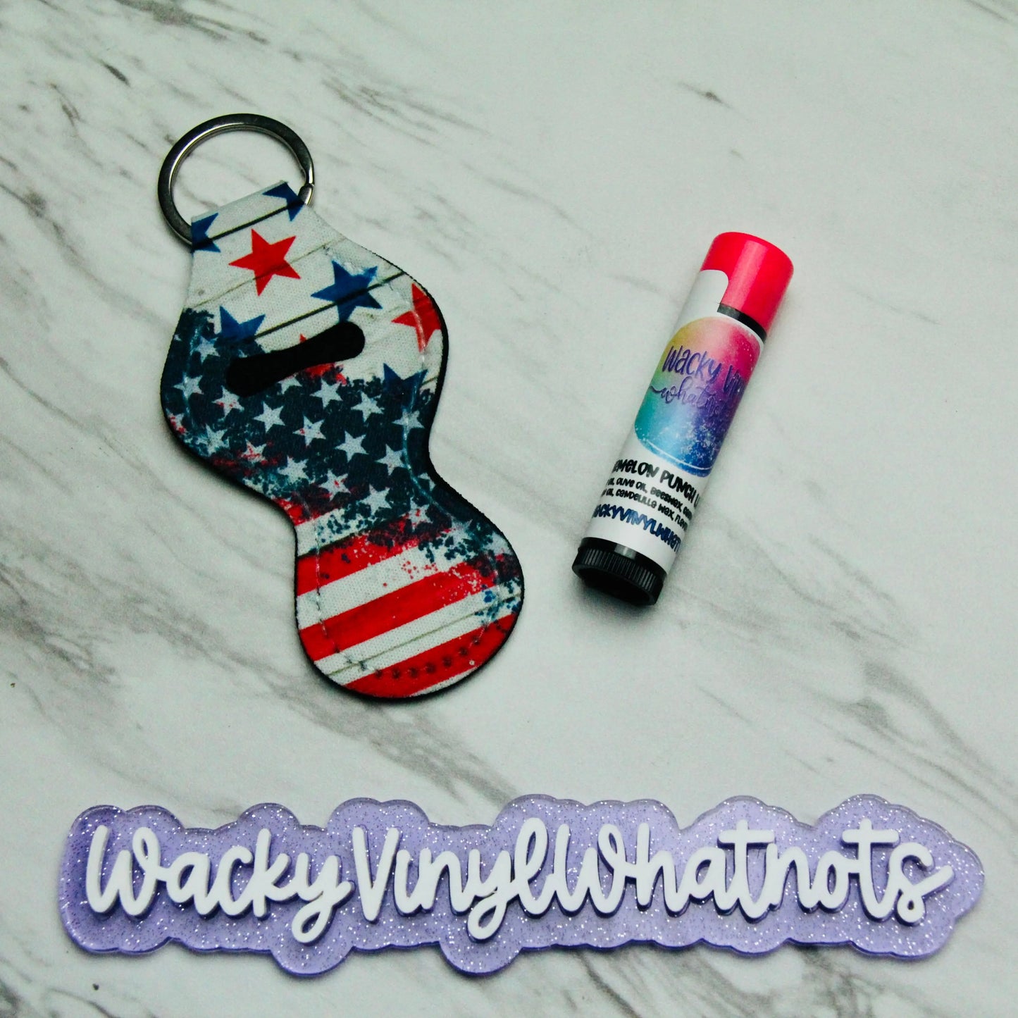 Chapstick Holder Keychain Wacky Vinyl Whatnots, LLC