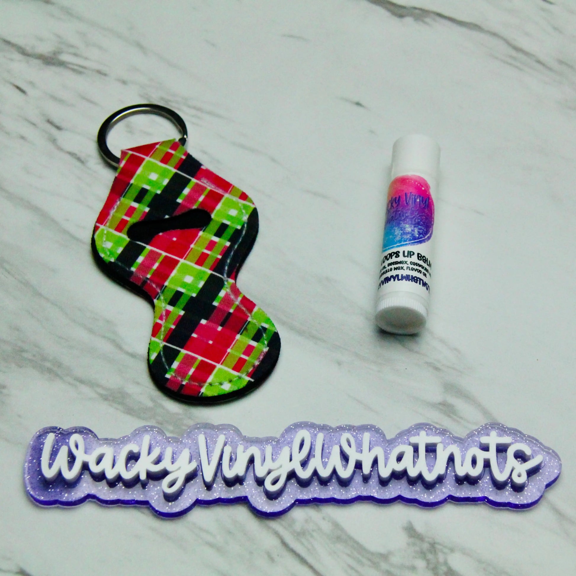 Chapstick Holder Keychain Wacky Vinyl Whatnots, LLC