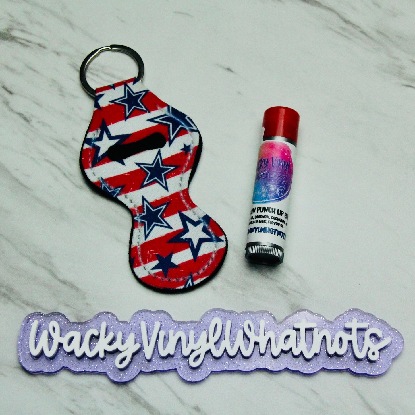 Chapstick Holder Keychain Wacky Vinyl Whatnots, LLC