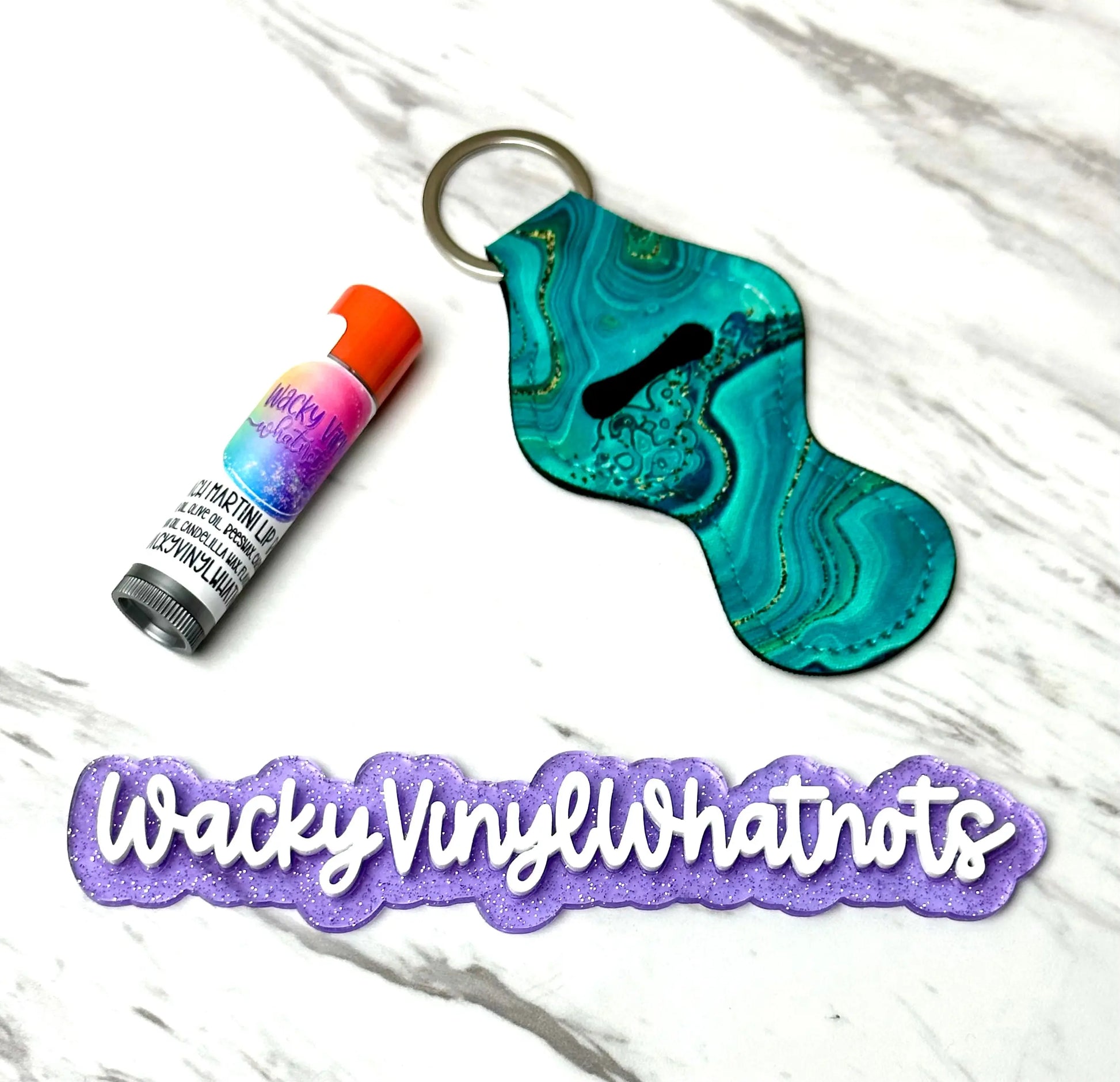 Chapstick Holder Keychain Wacky Vinyl Whatnots, LLC