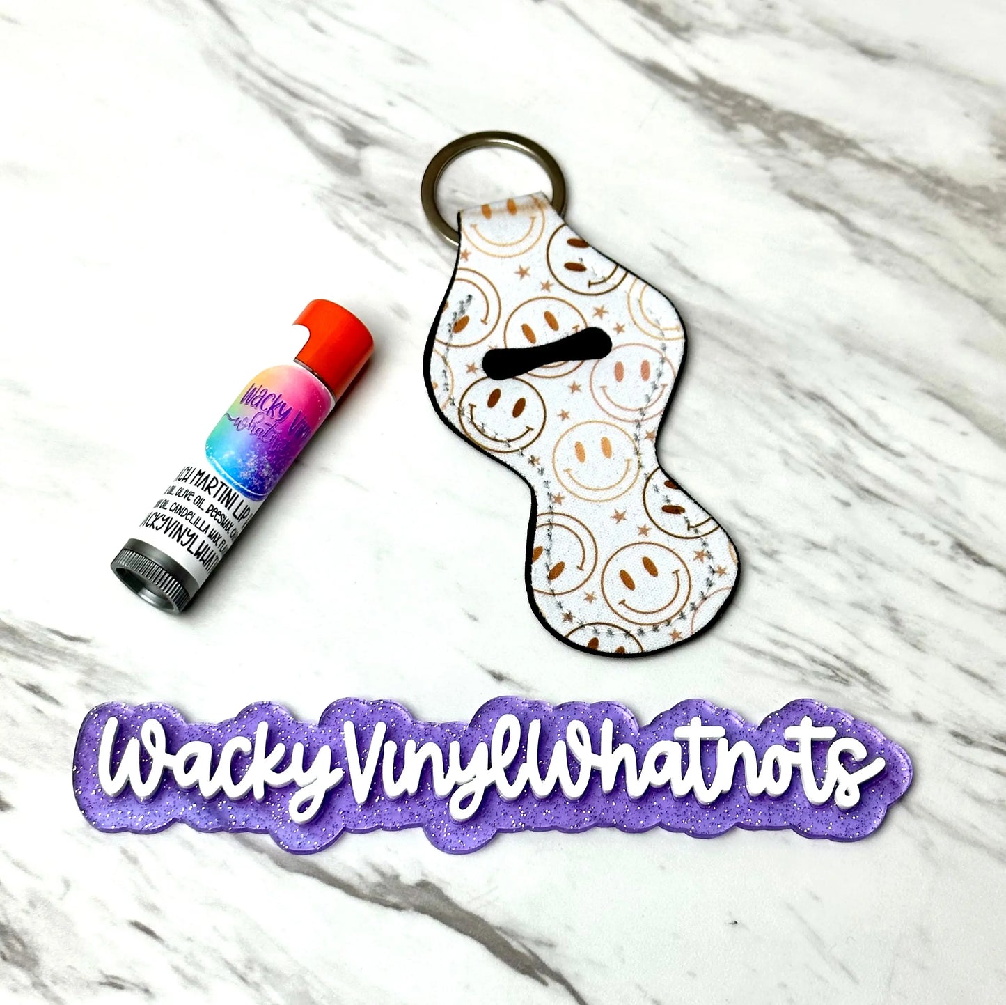 Chapstick Holder Keychain Wacky Vinyl Whatnots, LLC