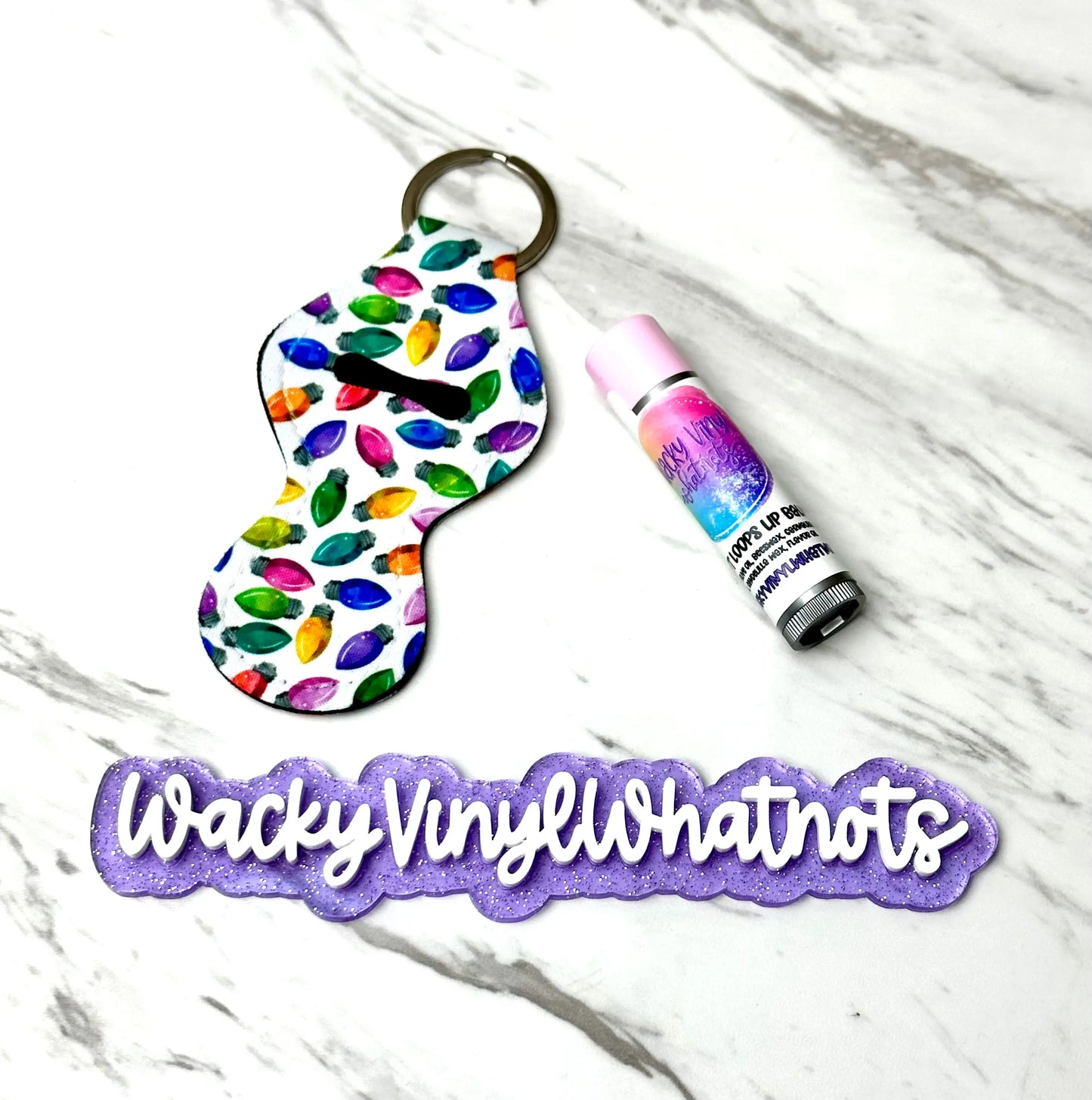 Chapstick Holder Keychain Wacky Vinyl Whatnots, LLC