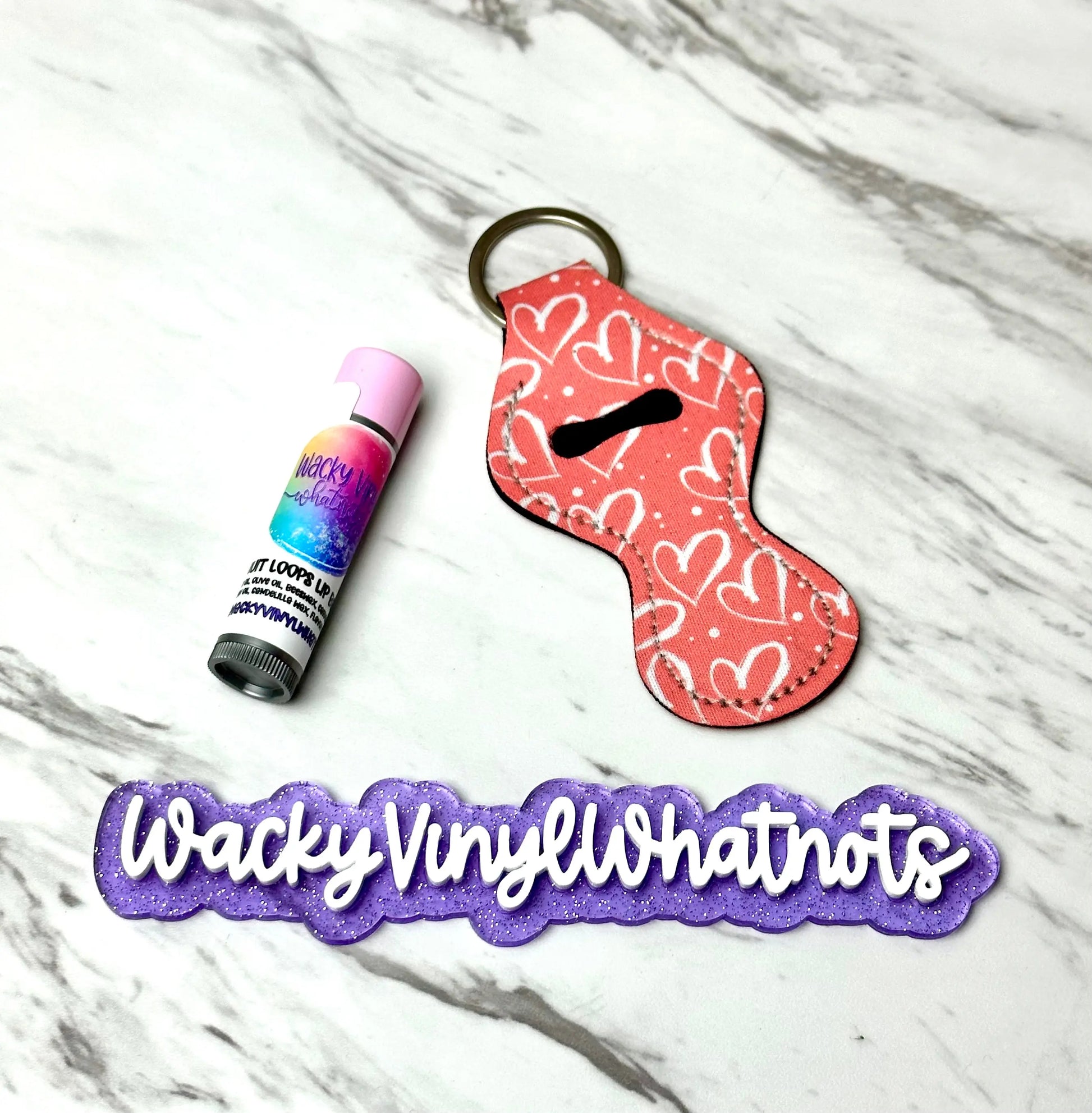 Chapstick Holder Keychain Wacky Vinyl Whatnots, LLC