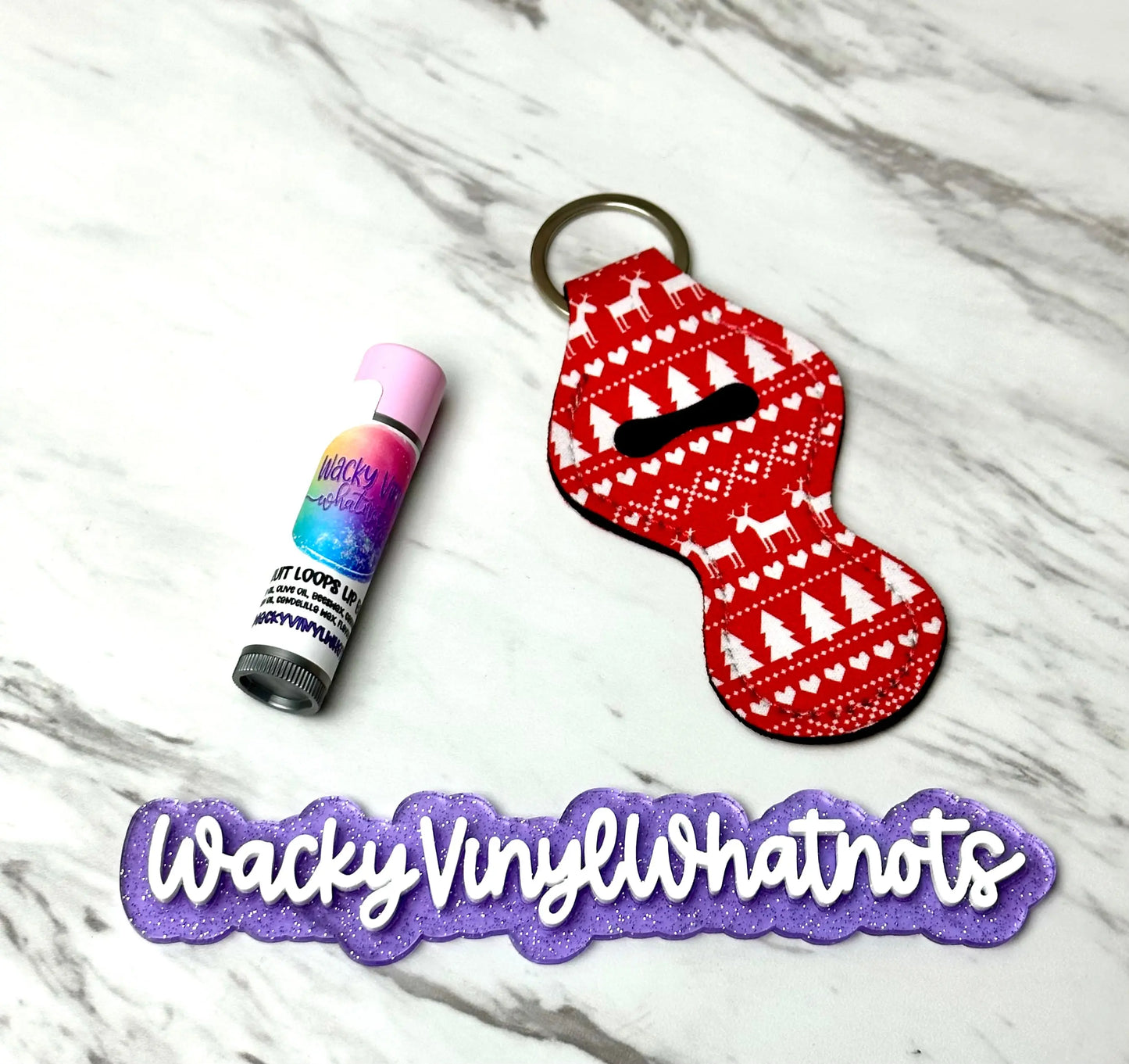 Chapstick Holder Keychain Wacky Vinyl Whatnots, LLC