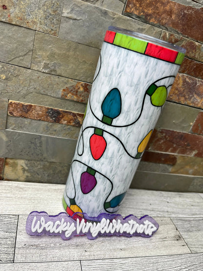 Christmas Lights Tumbler Wacky Vinyl Whatnots, LLC