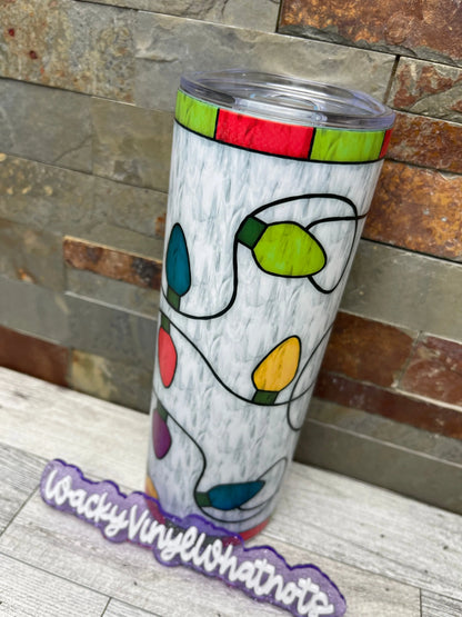 Christmas Lights Tumbler Wacky Vinyl Whatnots, LLC