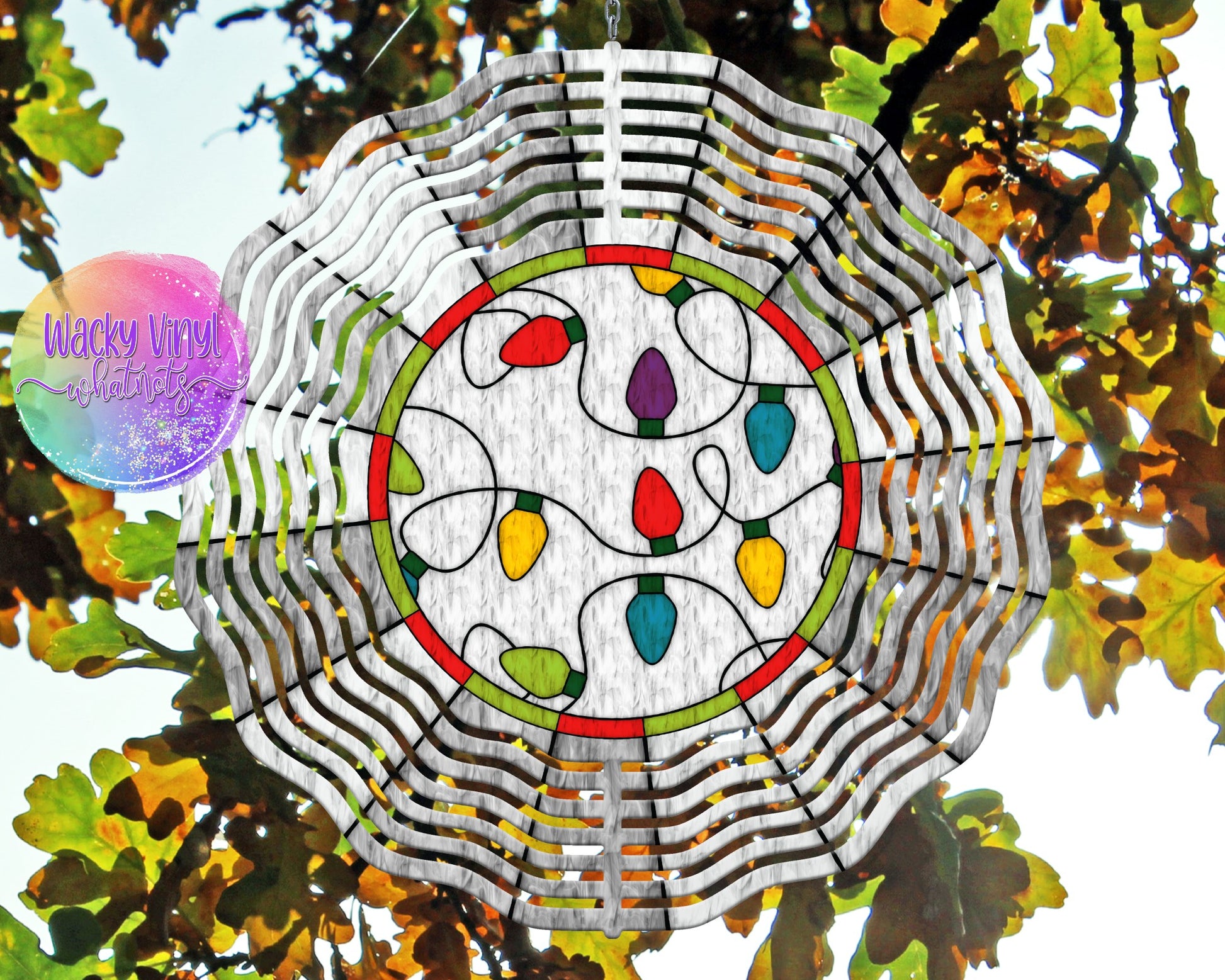 Christmas Lights Wind Spinner Wacky Vinyl Whatnots, LLC