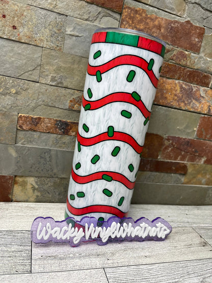 Christmas Tree Cake Tumbler Wacky Vinyl Whatnots, LLC