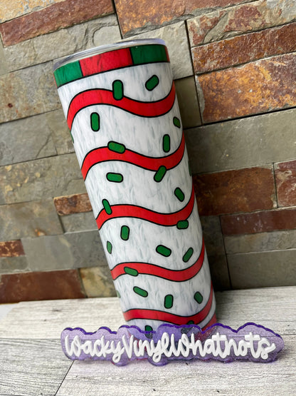 Christmas Tree Cake Tumbler Wacky Vinyl Whatnots, LLC