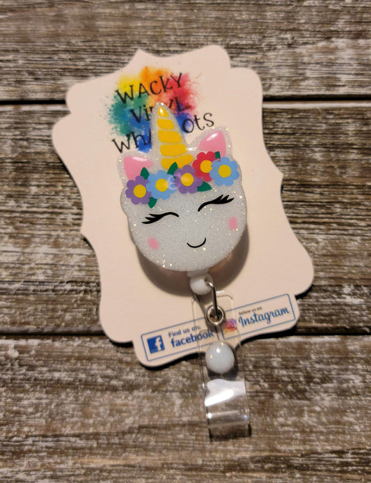 Chubby Unicorn Badge Reel Wacky Vinyl Whatnots, LLC