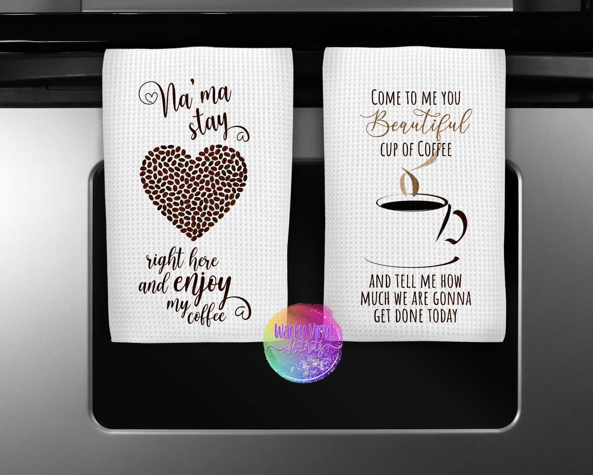 Coffee Dish Towels Wacky Vinyl Whatnots, LLC