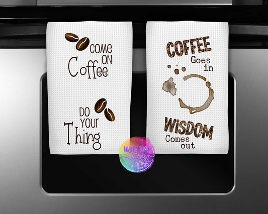 Coffee Dish Towels Wacky Vinyl Whatnots, LLC