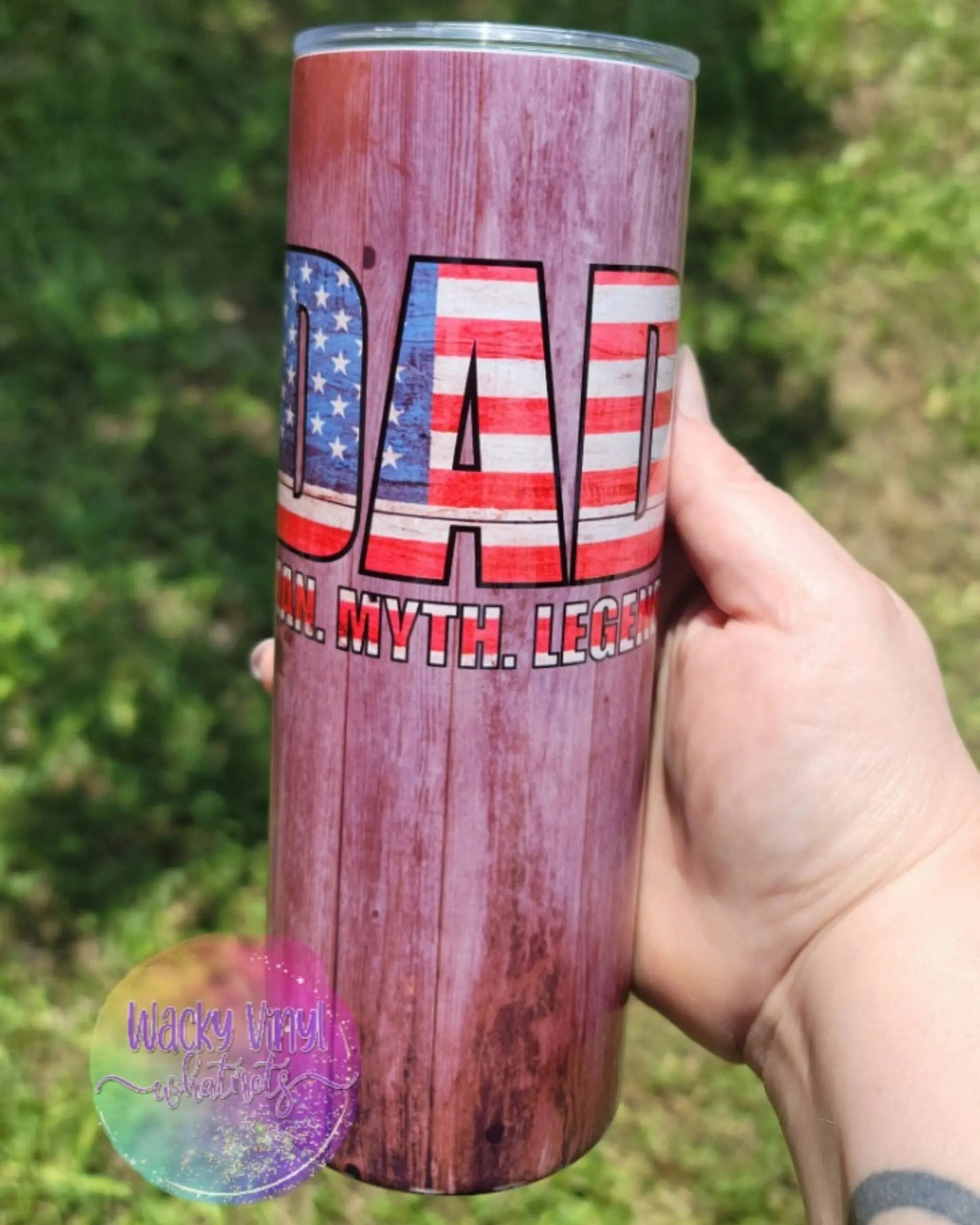 Dad Americana Tumbler Wacky Vinyl Whatnots, LLC