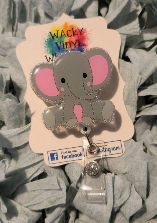 Elephant Retractable Badge Reel Wacky Vinyl Whatnots, LLC