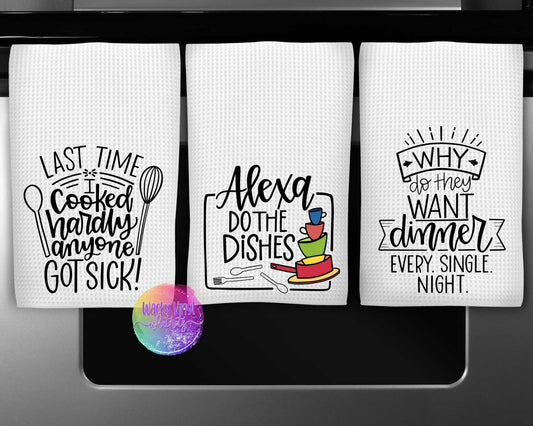 Funny Dish Towels Wacky Vinyl Whatnots, LLC