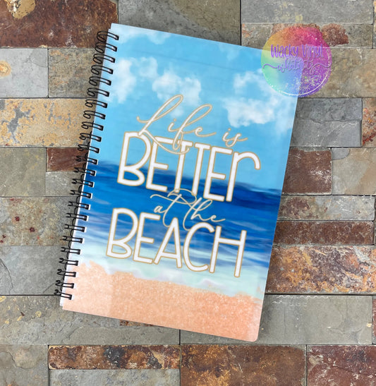 Life is Better at the Beach Small Notebook Wacky Vinyl Whatnots, LLC