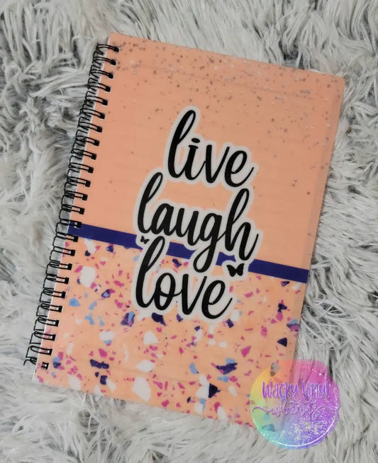 Live Laugh Love Small Notebook Wacky Vinyl Whatnots, LLC