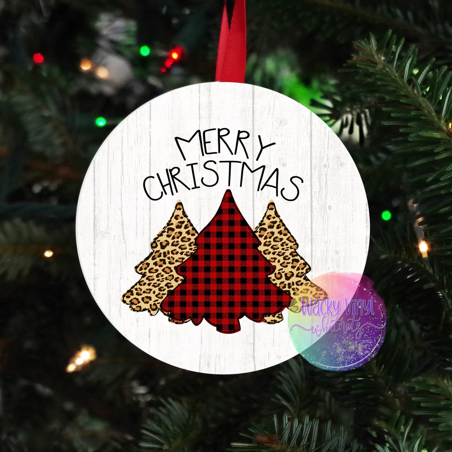 Merry Christmas Ornament Wacky Vinyl Whatnots, LLC