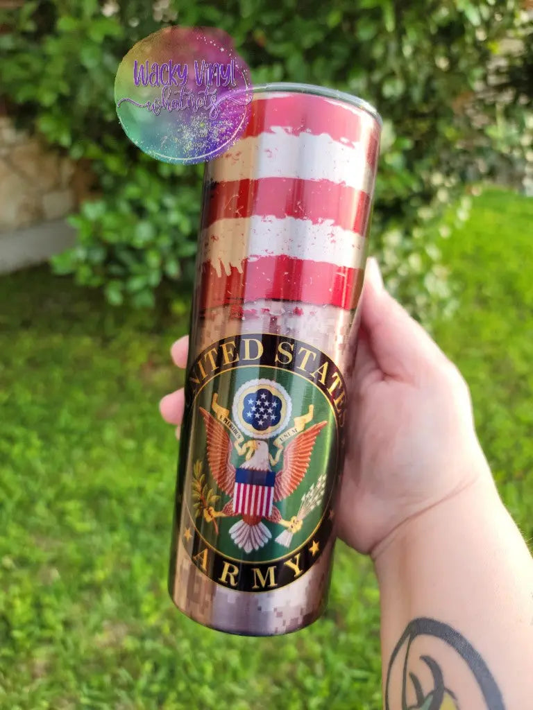 Military Tumbler Wacky Vinyl Whatnots, LLC