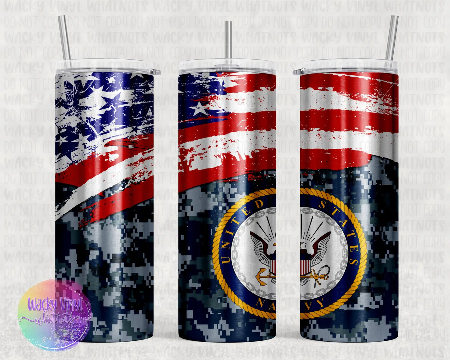 Military Tumbler Wacky Vinyl Whatnots, LLC