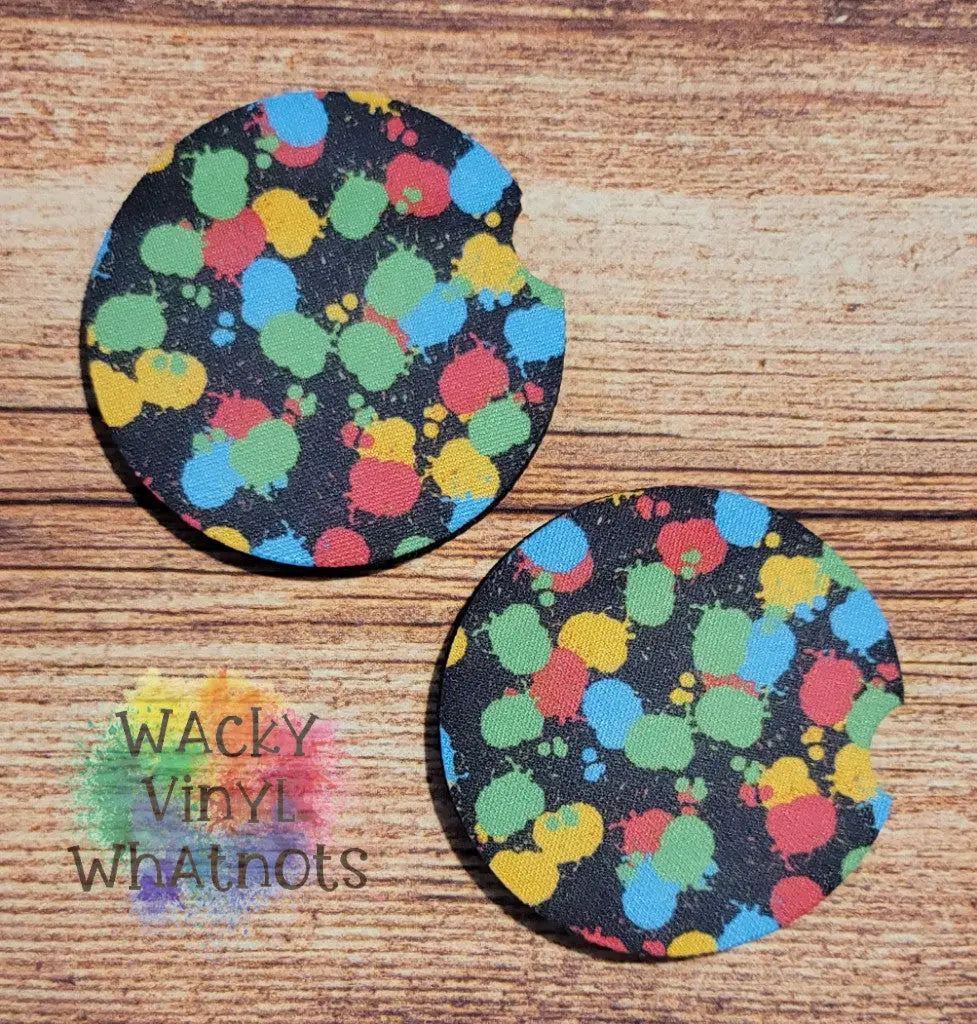 Paint Splat Car Coasters Wacky Vinyl Whatnots, LLC