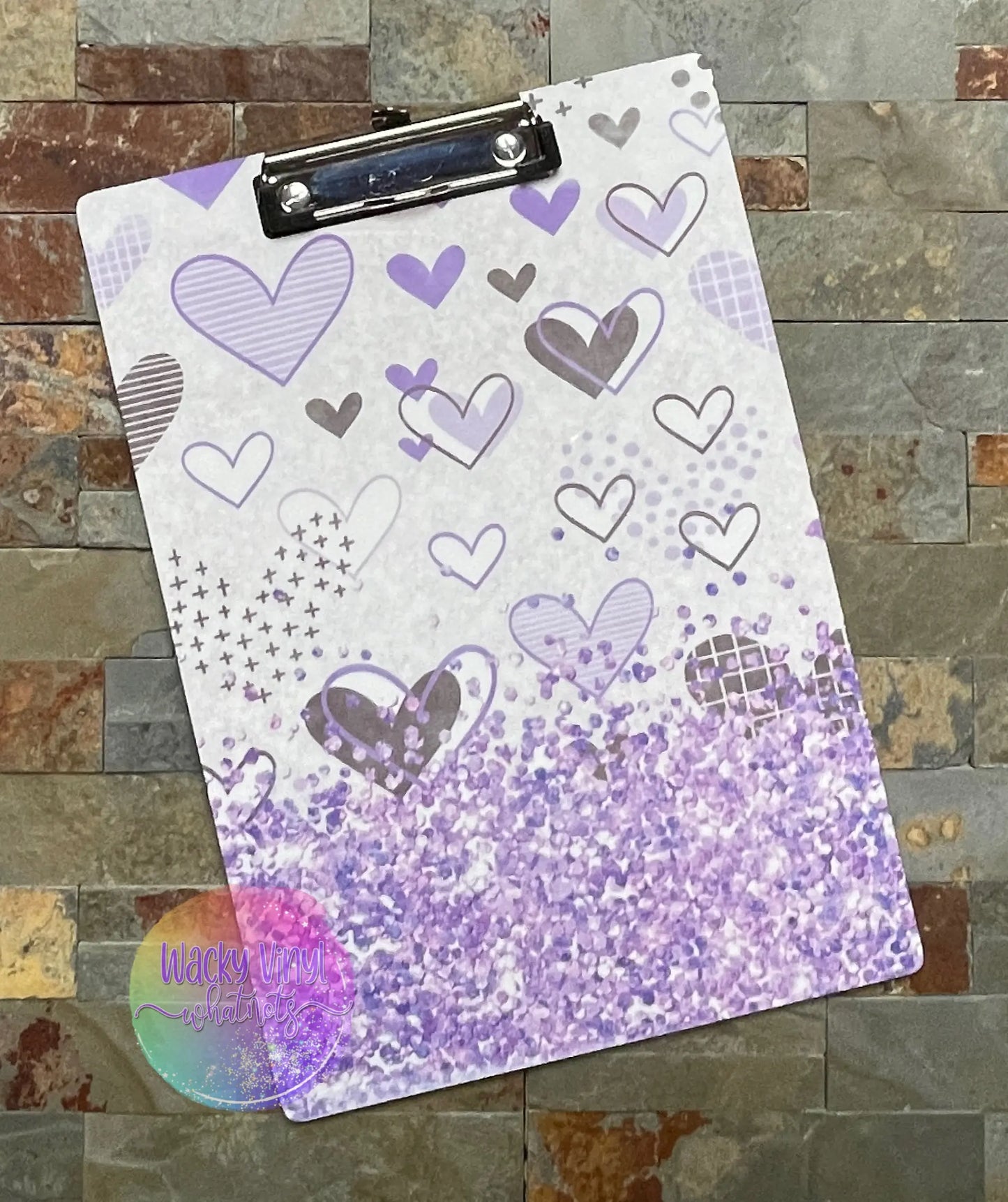 Purple Heart Clipboard Wacky Vinyl Whatnots, LLC