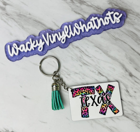 State Leopard Key Chain Wacky Vinyl Whatnots, LLC